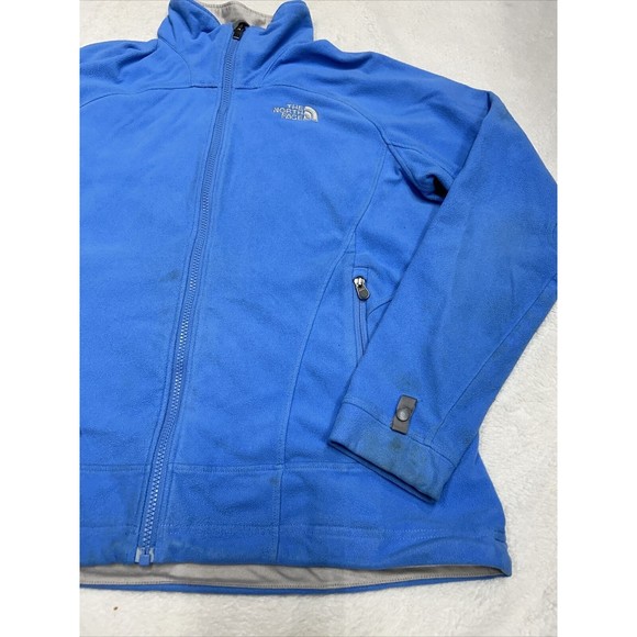 The North Face Fleece Jacket Sweatshirt Womens Size M Light Blue Full Zip - Picture 3 of 9
